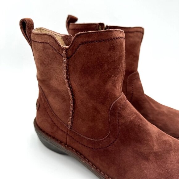 UGG Women 9 Neevah Brown Suede Sheepskin Lined Boots Cold Winter 1003421 - Picture 2 of 12